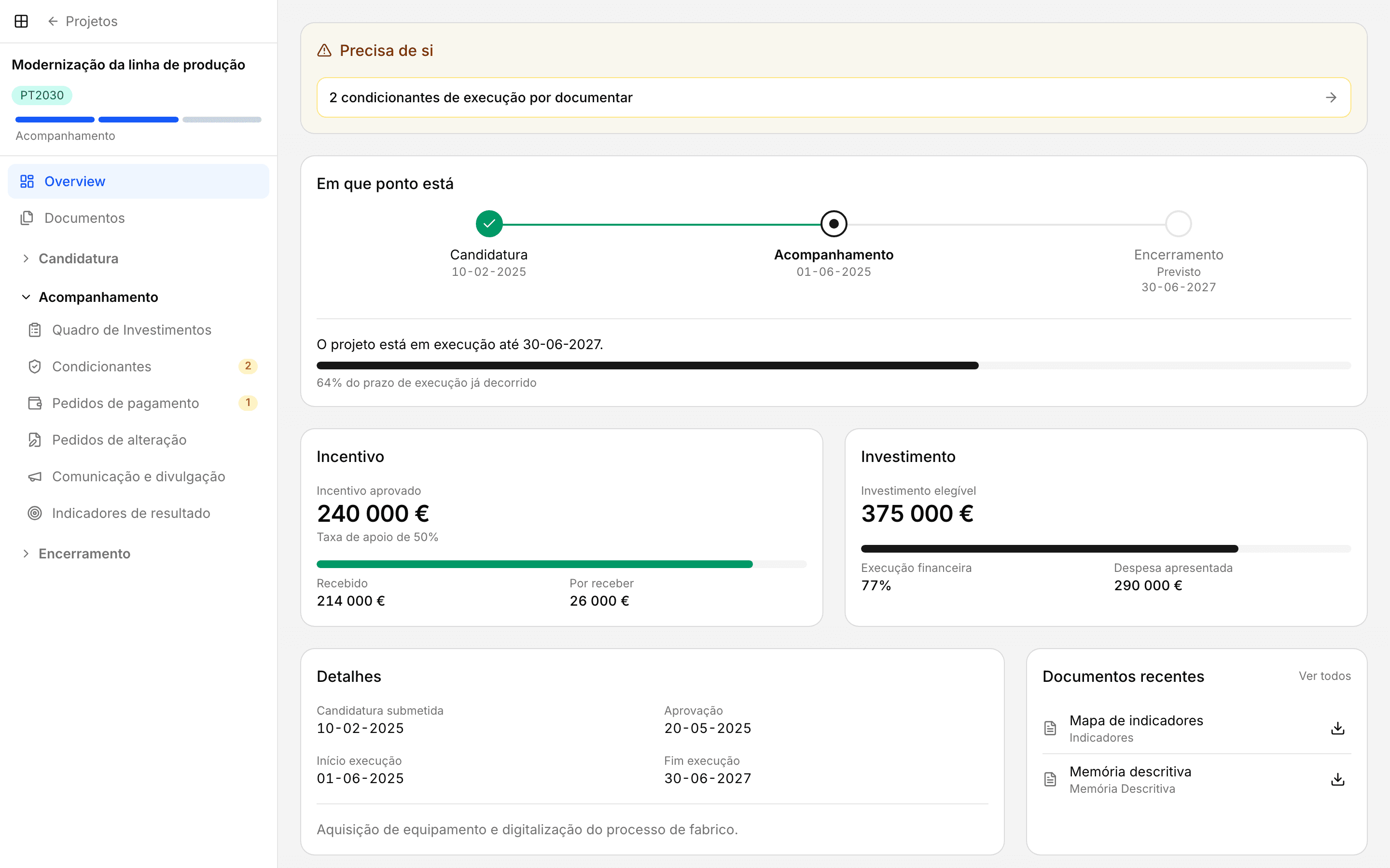 O portal do cliente no grantyflow
